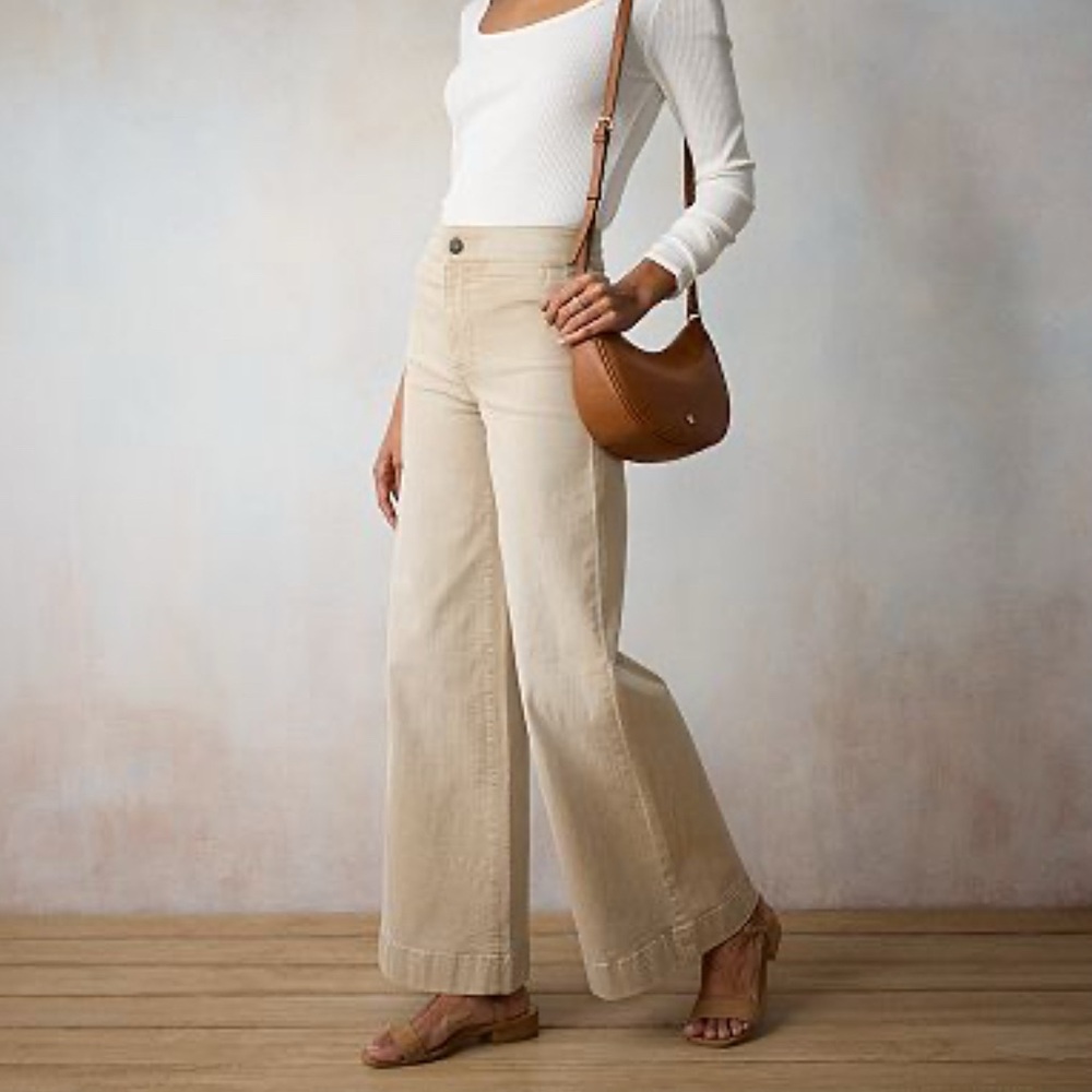 Lauren Conrad Super High Rise Palazzo Jeans in Desert Canopy
